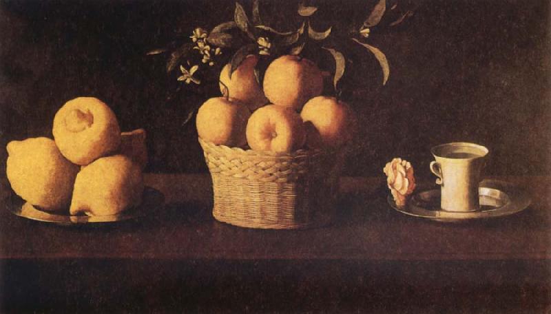 Francisco de Zurbaran Still Life with Lemons,Oranges and Rose oil painting image